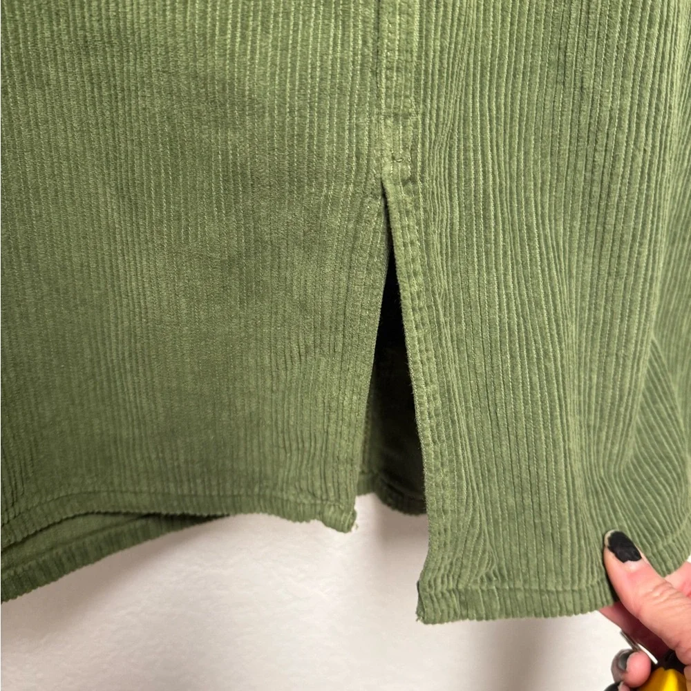 Pilcro Anthropologie Olive Corduroy Button Front Skirt Plus Size 26W - Picture 5 of 10